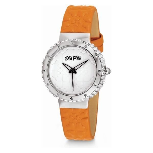Dameur - Folli Follie - WF13A032SPW - Læder - Kvarts - Ø 28 mm Orange, Vit