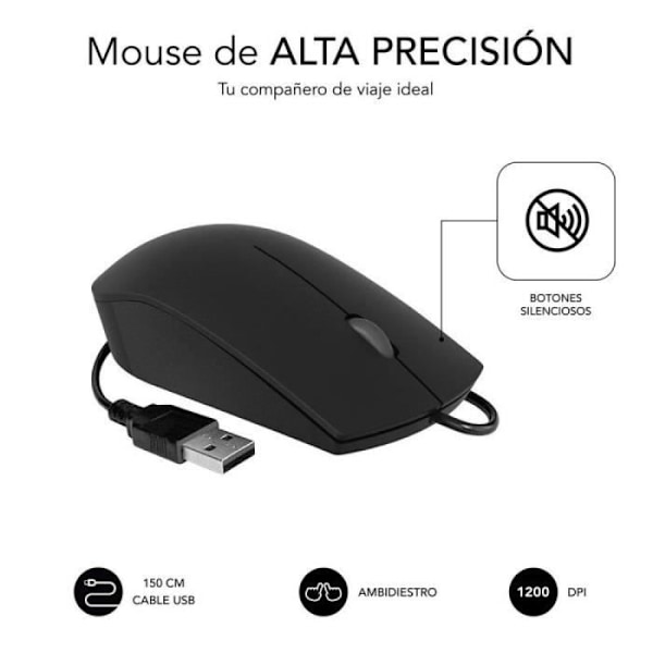 Teclado y Ratón Subblim Combo Business Slim CSSK01/ Negro Noir