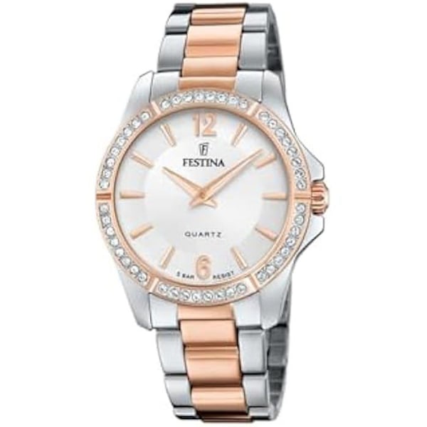 Festina Femmes Analog-Digital Quartz Ur med Rustfrit Stål Rem Rostfritt stål