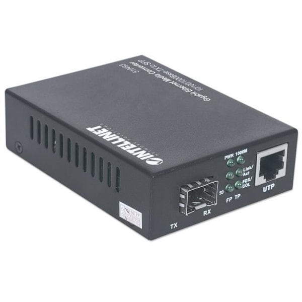 Verkkotukimuunnin - INTELLINET - 510493 - Gigabit Ethernet - SFP - Metalli