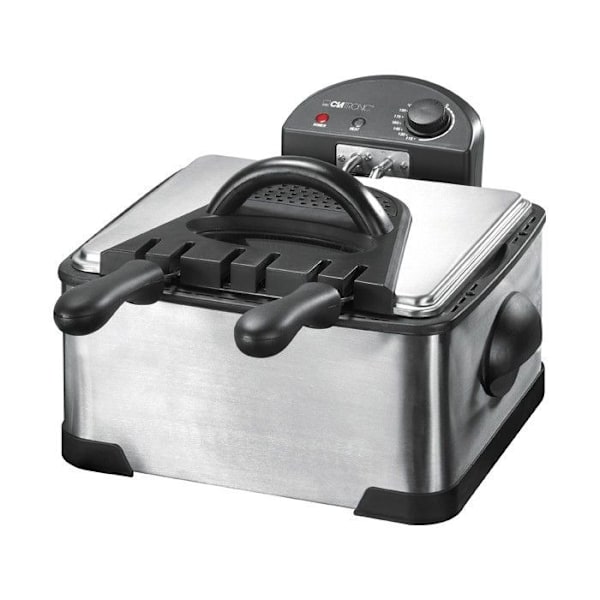 Dobbelt frituregryde 4L inox Clatronic FR 3195 Sort, Rustfrit stål