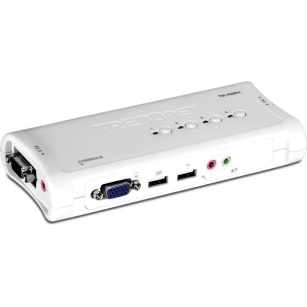 TRENDnet TK-409K KVM 4 porte VGA USB +Audio+kabler Blå
