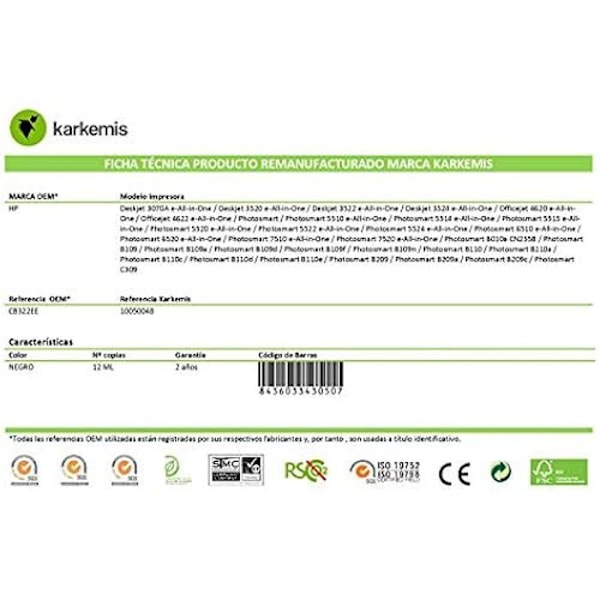 Musta mustepatruuna - KARKEMIS - K-010176 - Uusiovalmistettu - 1 kpl pakkaus