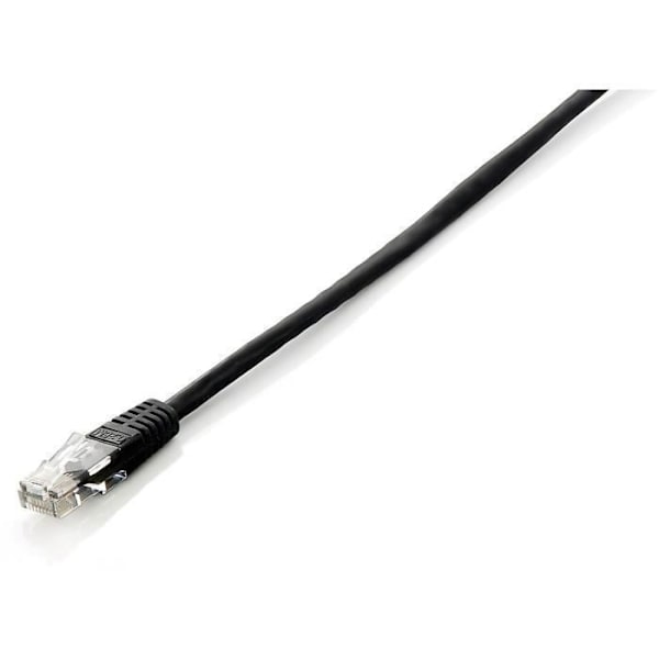 Patch ledning - UDSTYR - Cat.6 U-UTP 5,0m - Sort - Støbt - Kabelklemme