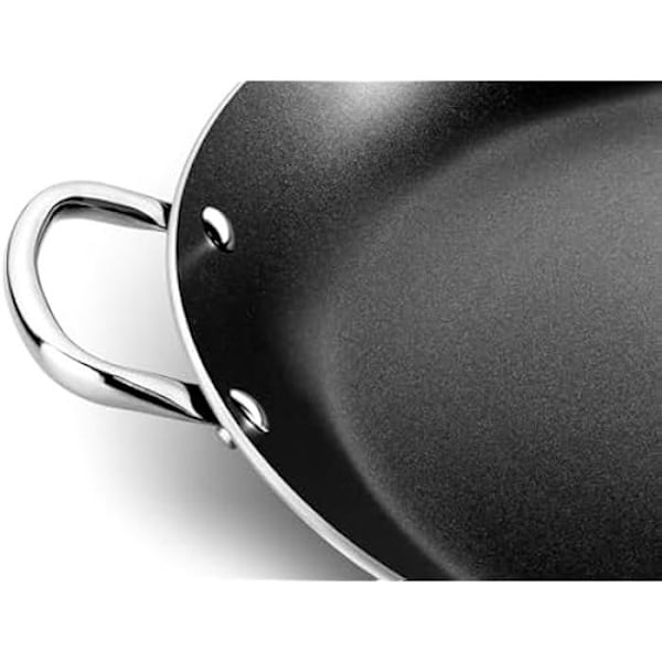 MONIX Resistent Plus - Paellapanna i aluminium med non-stick beläggning, alla värmekällor inklusive induktion, 42 cm
