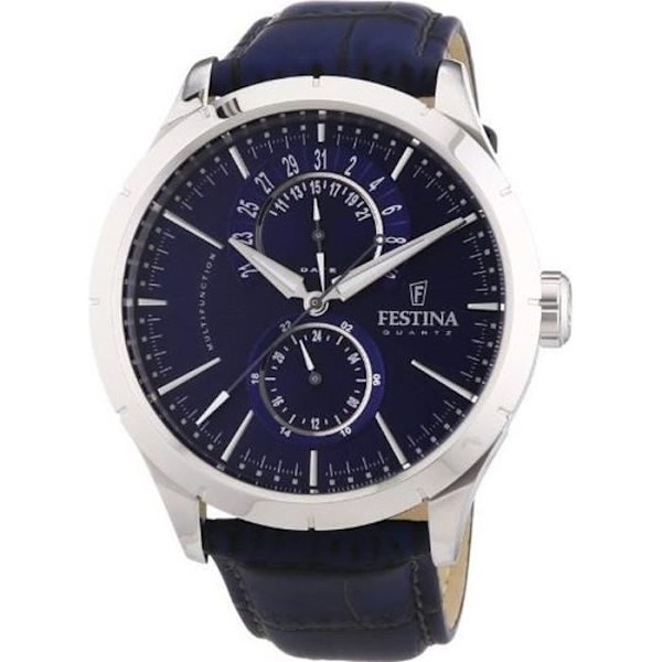 Ur - Festina - Elegance F16573-7 - Blå læder - Krokodillearmbånd - Chic stil Blå