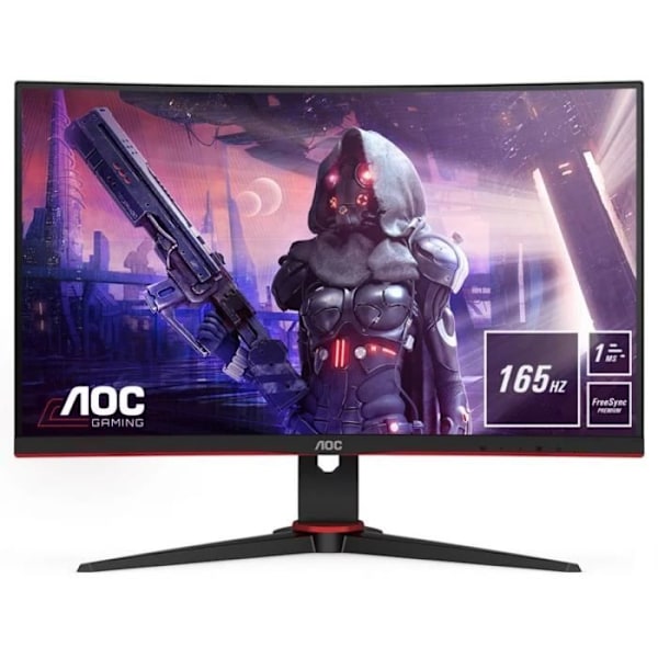 Buet PC Gamer-skærm - AOC C24G2AE/BK - 23,6" FHD - VA-panel - 1ms - 165Hz - HDMI / VGA / DisplayPort - FreeSync Premium