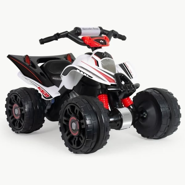 Elektrisk quad ATV 12V Mercedes - INJUSA - Til børn fra 3 år og derover - Batteri og oplader medfølger Vitt och rött