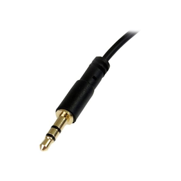 30 cm tyndt 3,5 mm højrevinklet stereolydkabel - STARTECH - M/M - Sort - højrevinklet stik