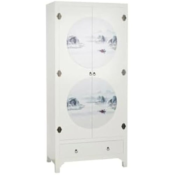 Hög skänk - DKD HEMINNREDNING - Vit - 85,5 x 50,5 x 186,2 cm - Flerfärgad - Vardagsrumsmöbler Flerfärgad
