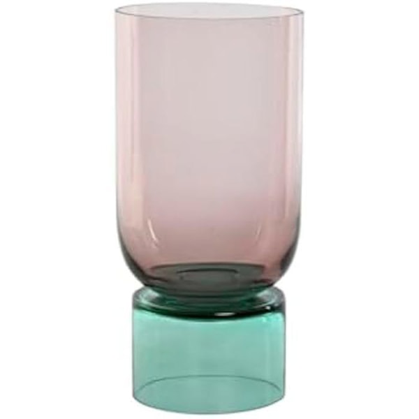 Tofarvet vase - HOME ESPRIT - 15 x 15 x 32 cm - Glas - Flerfarvet - Moderne design Flerfärgad