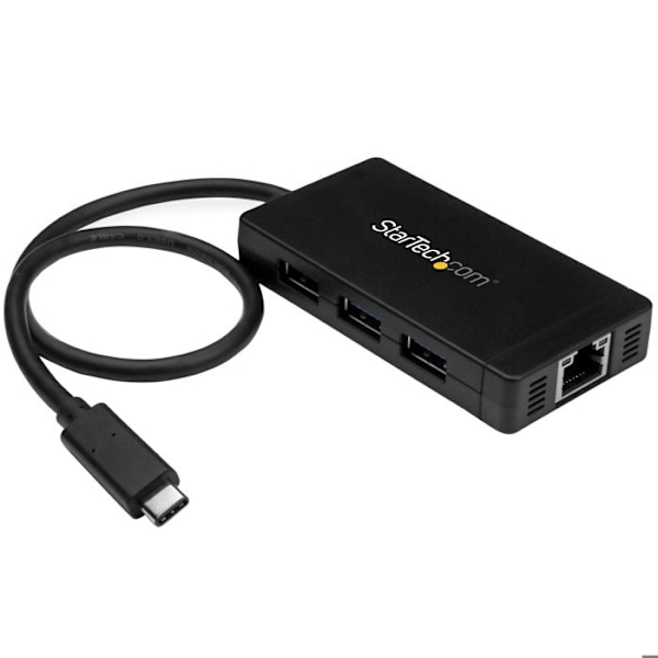 USB 3.0 - STARTECH - USB-C - 3 ports USB-A - Gigabit Ethernet - Kompakti ja kevyt musta