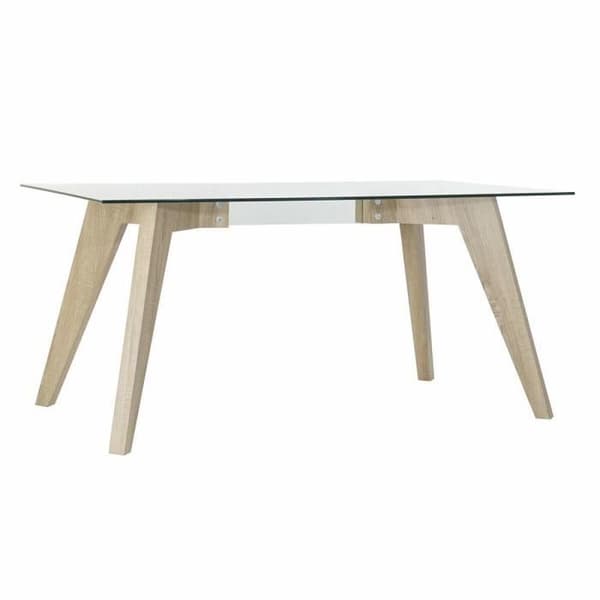 Matsalsbord - MDF trä - Härdat glas - Vit