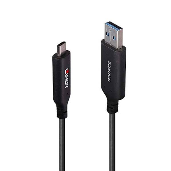 LINDY USB 3.2 Gen1 Type A till Type C hybridkabel 5Gbps - 10m