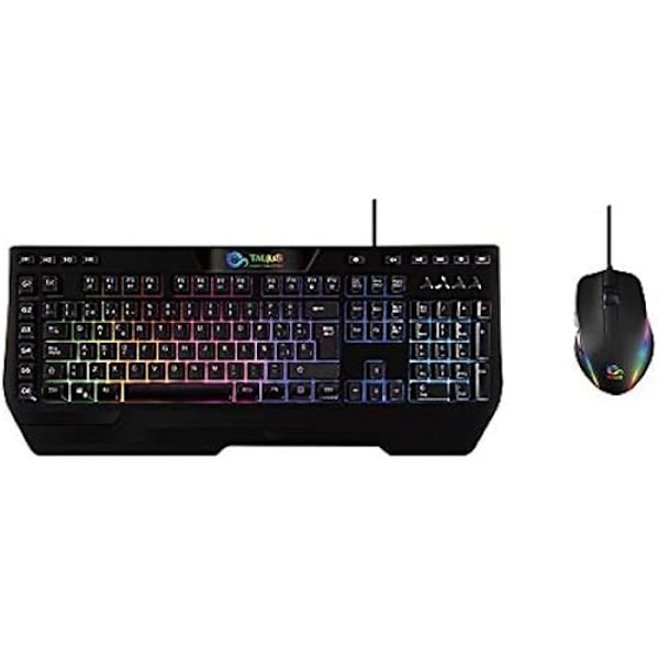 Gamingtangentbord och mus - TALIUS - Storm V.2 - USB - Bakgrundsbelyst - 6 makrotangenter - 19 Anti-Ghosting Svart