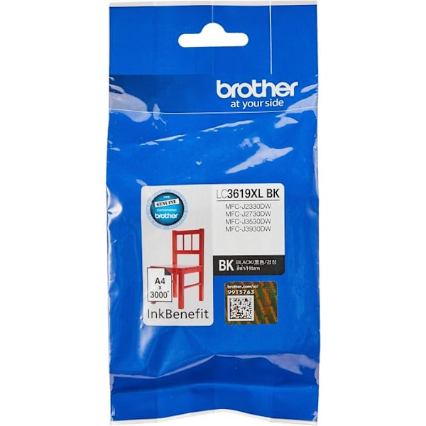 Brother LC3619XL Super High Yield sort blækpatron (til J2730DW/3530DW/3930DW)