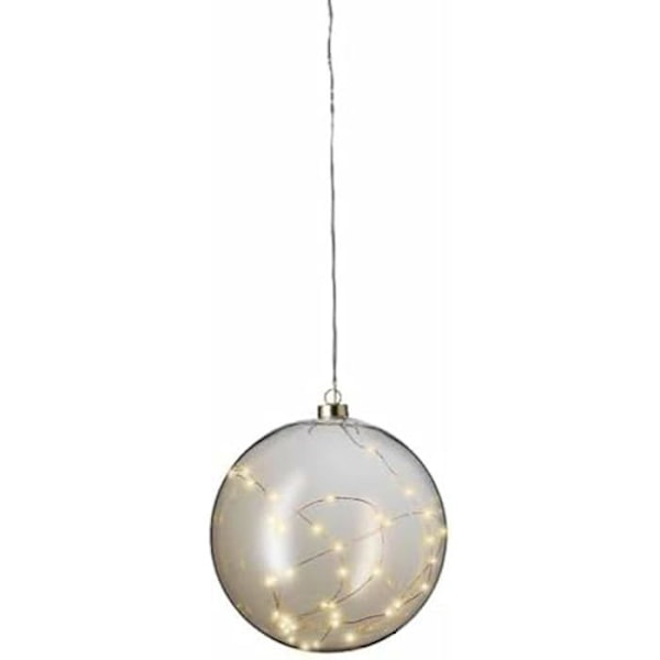 Hänge - KAEMINGK - Bärnstensfärgad glaskula - 40 mikroleds - Varmt ljus - 20 cm Bärnsten