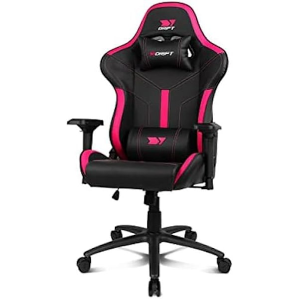 DRIFT GAMING Chair DR350 -DR350BP - Professionell spelstol, konstläder, 4D armstöd, tysta hjul, kolv Svart