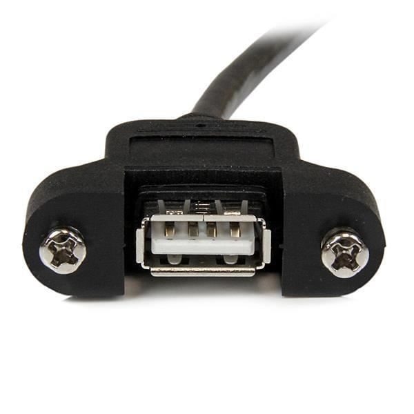 USB 2.0 panelmontering / Trunking A til A kabelforlænger - STARTECH - 60 cm - Dobbelt skærmet - Sort