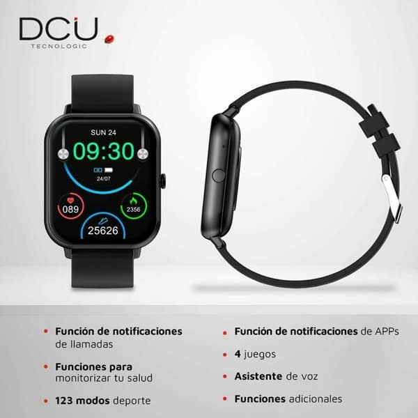 Smartklocka - DCU - Böjd glas PRO - 1,83" pekskärm - Bluetooth 5.1 - IP67