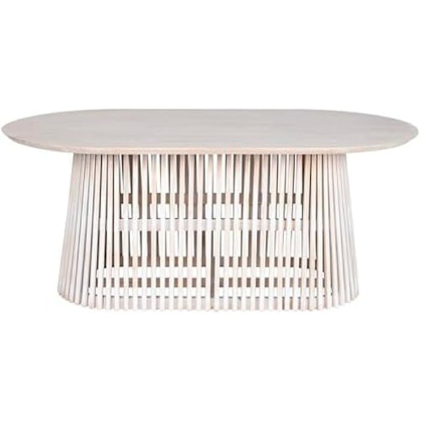 Spisebord - HOME ESPRIT - Rektangulært - Mindi Wood - 6 steder - Hvid Flerfärgad