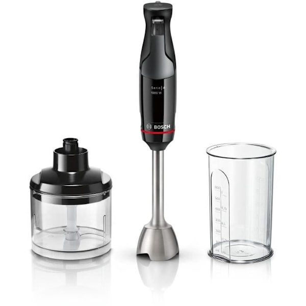 BOSCH ErgoMaster Series 4 stavblender - 1000 W motor - 4 QuattroBlade knive svart och grått