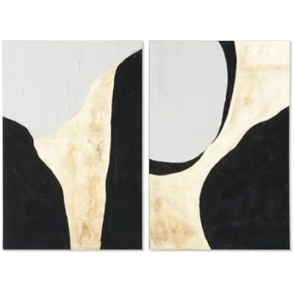 Maalaus - KOTI ESPRIT - Kaupunki - 60 x 90 cm - Monivärinen - 2 kpl mångfärgad