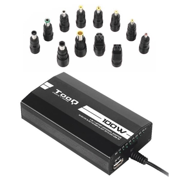 Lader - TooQ - TQLC-100BS01M - Auto, Indenfor, Udenfor - 24V, 5A - Kompatibel med Videokameraer, Smartphones Sort