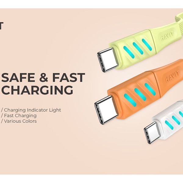 Andre USB-enheder Havit - CB6255 - USB Type C kabel 1 m kabel