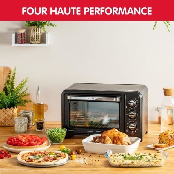MOULINEX Optimo Sähköuuni, Vapaasti seisova, 19 L, Kompakti, konvektiolämmitys, 6 tilaa, Termostaatti 240 °C, Ajastin OX444810 Svart