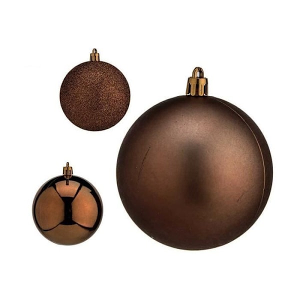 sarja ruskeita muovisia joulupalloja ø 8 cm 8 x 8 x 47 cm (24 kpl)