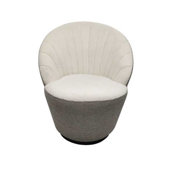 fåtölj svart guld vit polyester (69 x 66 x 85 cm)