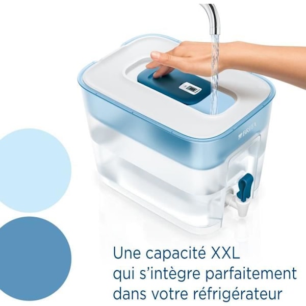BRITA vandudstyr - Flow - Kapacitet 8,2L hvoraf 5,2L er filtreret vand - 1 Maxtra Pro All-In-1 patron inkluderet transparent