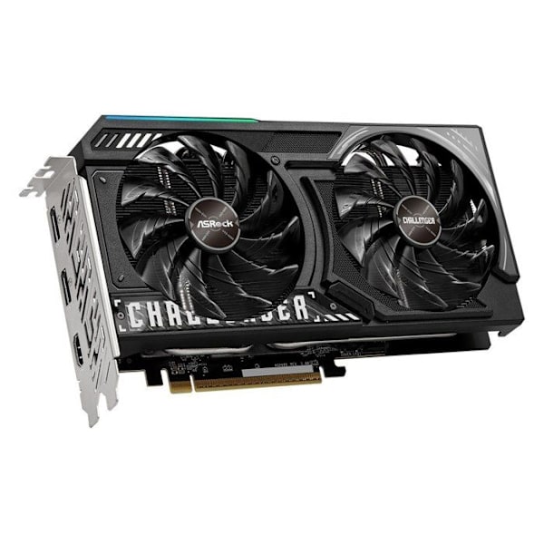 Grafikkort - ASRock - Radeon RX 9060 XT - 8GB GDDR6 - Ray Tracing - Aktiv kylning Svart