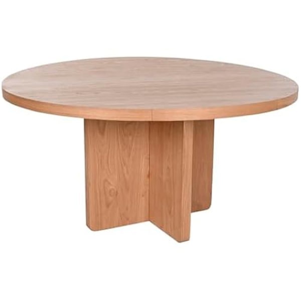 Spisebord - HOME ESPRIT - Naturlig model - Egetræs - 152 x 152 cm - Højde 78 cm Flerfärgad