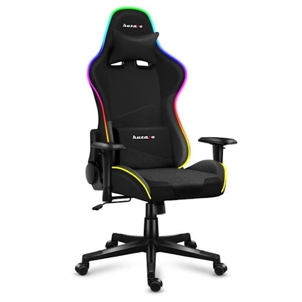 Gaming Tuoli HUZARO Force 6.2 - Musta - Ergonominen - RGB - Korkeussäädettävä - Kallistettava Lanneru supportti svart