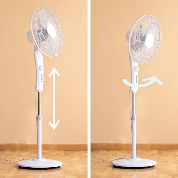 Piedestal ventilator - InnovaGoods - Freshinn - 45 W - Oscillation - 3 hastigheder - 2 timers timer Vit