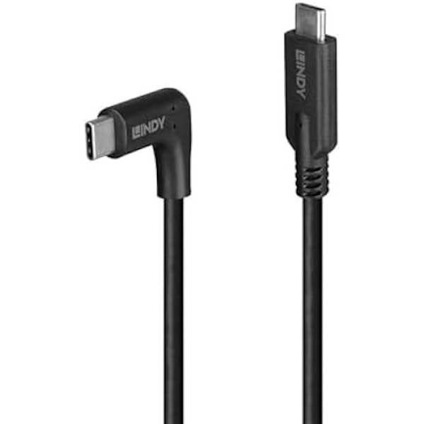 USB-kabel - LINDY - USB-C til USB-C - 0,5 m - 10 Gbit/s - 90° vinklet stik