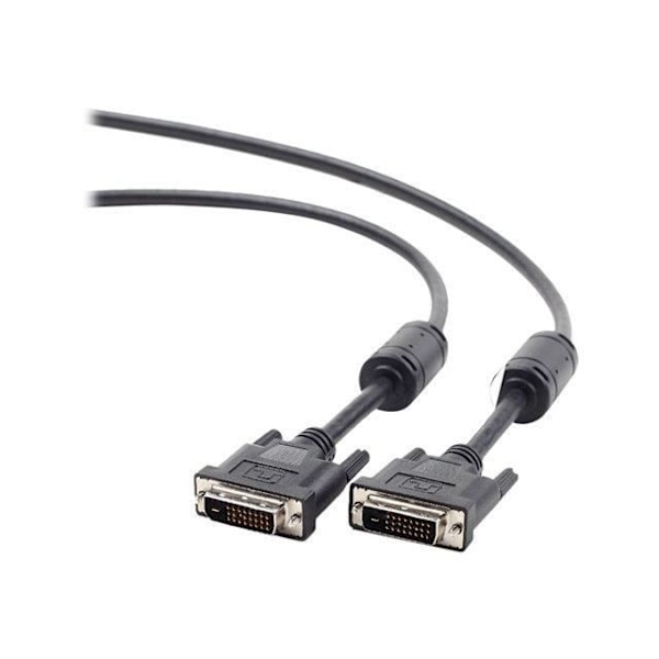 DVI-D till DVI-D kabel 1,8m gjuten med långa skruvar - GEMBIRD - CC-DVI2-BK-6