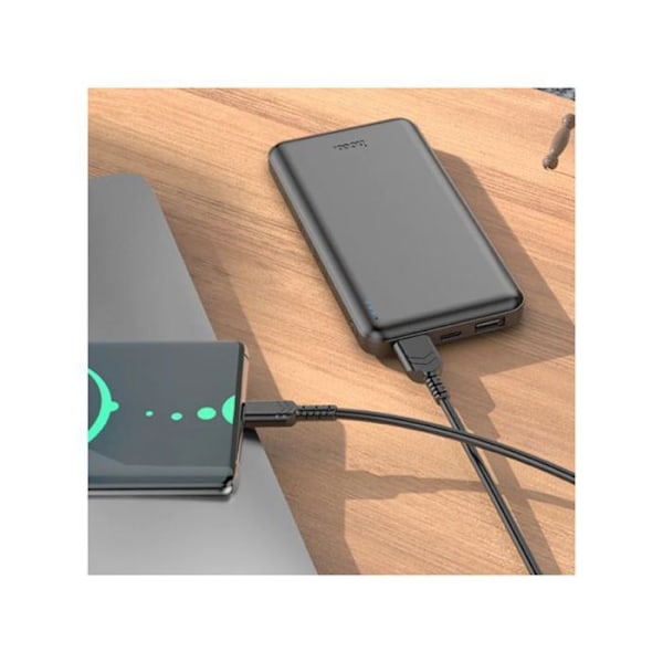 hoco Power Bank batteri ultra tynd 10000mAh USB x2 sort