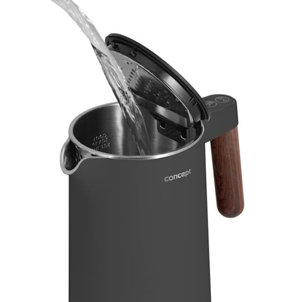 Elektrisk kedel - KONCEPT - Norwood RK3305 - 1,5L - Temperaturerholdelsesfunktion - Mørk grå Mörkgrå