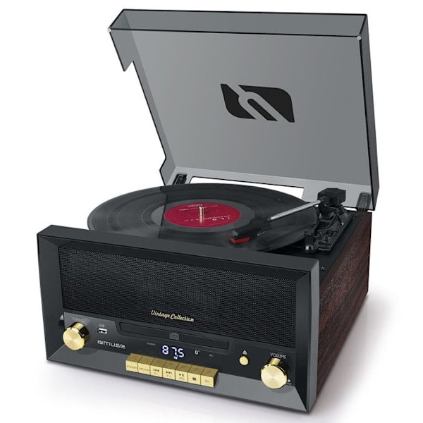 Vintagesysteem HiFi CD 20W levysoittimella - CD/FM/USB/AUX - 33/45/78 kierrosta MT-112W-MATCH