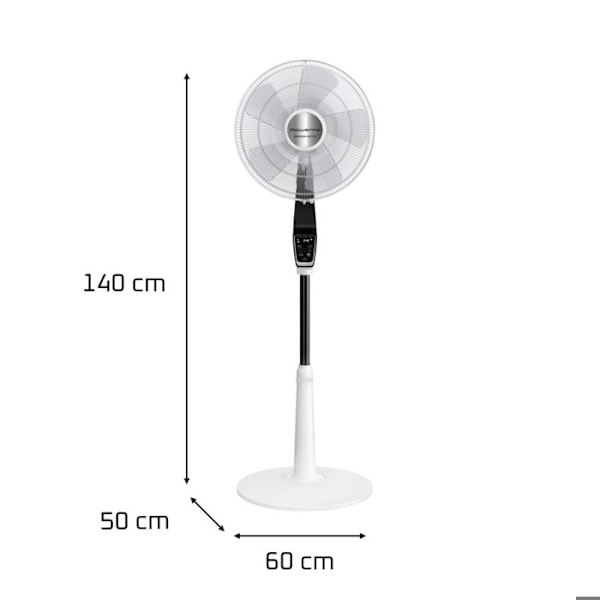Rowenta Turbo Silence Extreme Golvv ventilator, Kraftfull, Tyst VU5690F0 Vit och metallisk