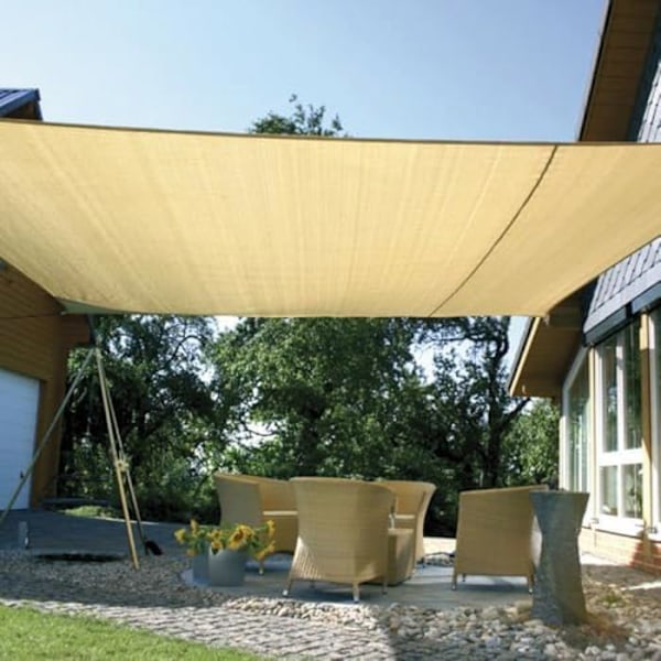 Skygardiner - FAURA - Rektangulær - 150 g/m² - 4 x 6 m - UV-beskyttelse beige