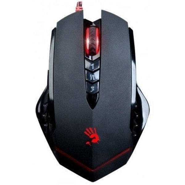 A4TECH V8M langallinen pelihiiri - Musta, Punainen - 8 painiketta - Optical-tekniikka - 3200 DPI musta, Punainen