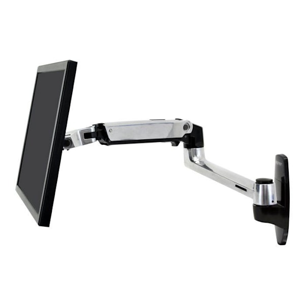 Skærmstøtte - Ergotron - LX vægmonteret LCD-arm - Poleret aluminium - Højdejusterbar 330 mm - Sort