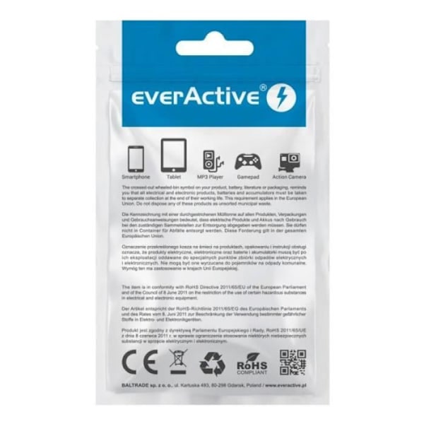 everActive USB-C Kaapeli 1m - Musta, punottu, nopea lataustuki, 3A - CBB-1CB