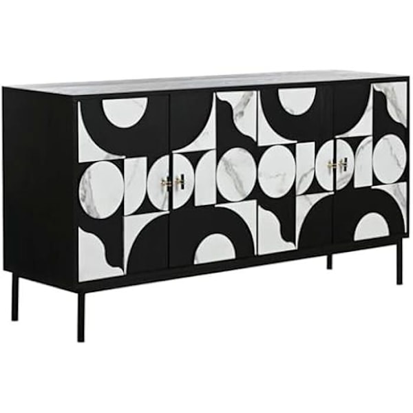 Buffet bas - HJEM ÅND - Flerfarvet - Metal - 160 x 40 x 80 cm - Stue møbel Flerfärgad