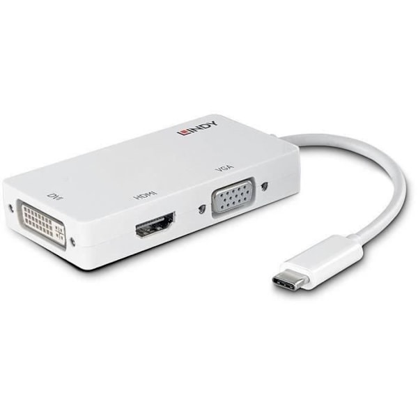 LINDY USB 3.1 Type C til Triple Display Converter Hvid