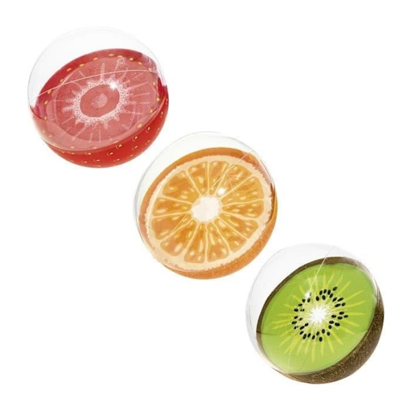 Oppustelig bold - Beach Fashion Ball Fruits - Bestway - diameter 46 cm Röd, orange, grön